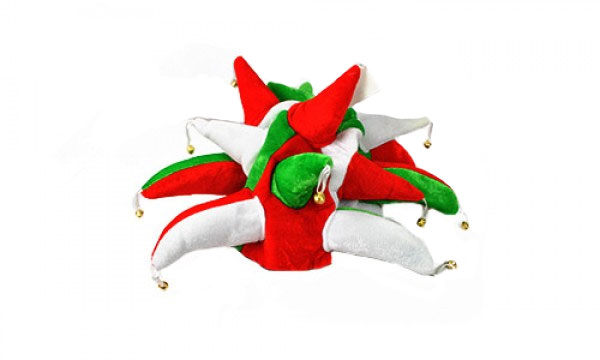 Red, White and Green Jester Hat